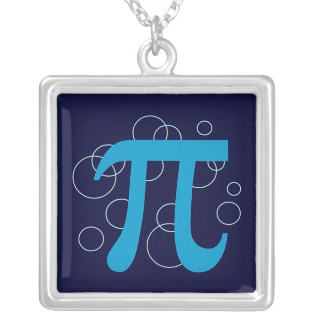 Pi Circles Silver Plated Necklace (Front)