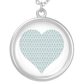 Pi Complex Heart Silver Plated Necklace