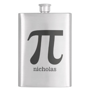Pi custom monogram flask