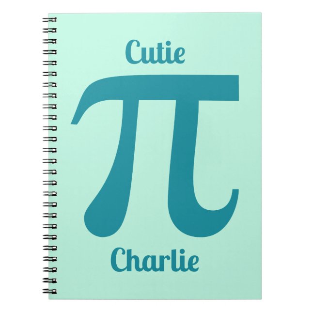 Pi / Cutie Pi custom text & color Notebook (Front)