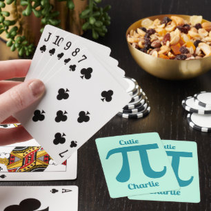 Pi / Cutie Pi custom text & color Poker Cards