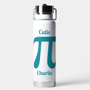 Pi / Cutie Pi custom text & color Water Bottle