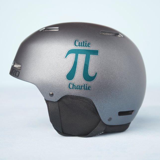 Pi / Cutie Pi custom text Sticker (Helmet Side)