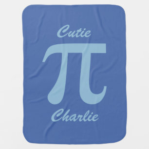 Pi / Cutie Pie custom text baby blanket