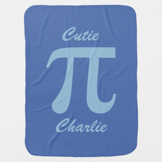 Pi / Cutie Pie custom text baby blanket (Front)