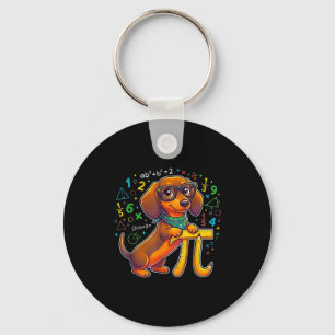 Pi Dachshund Math Pi Math Funny Pi Day Symbol Dog  Keychain