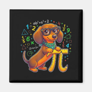 Pi Dachshund Math Pi Math Funny Pi Day Symbol Dog  Magnet