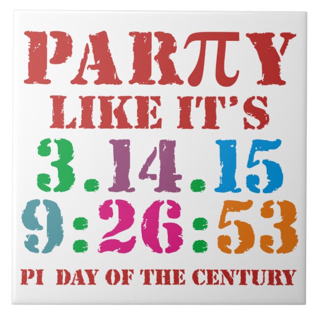 Pi day 2015 ceramic tile  3.14.15 9:26:53 (Front)