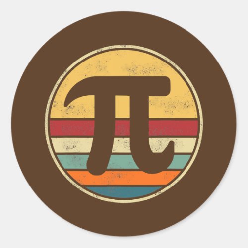 PI Day 2022 Math Lover Mathematics Retro Vintage Classic Round Sticker