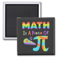 Pi Day 2023 Math Is A Piece Of Pi Rainbow Letters  Magnet at Zazzle