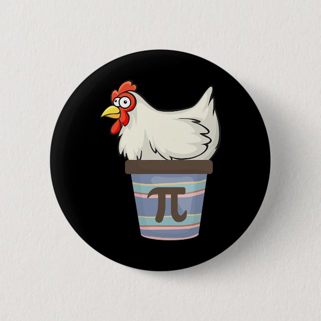 Pi Day 2025 Math Lover Mathematics Chicken Pot Pie Button (Front)