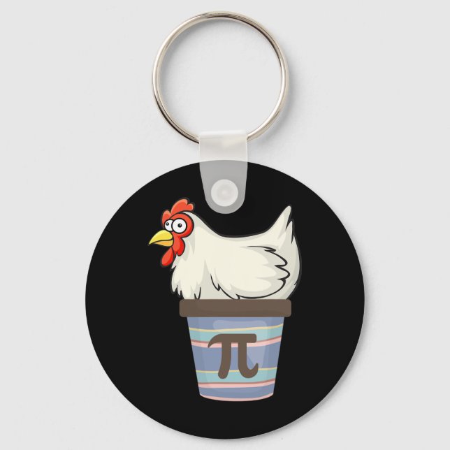 Pi Day 2025 Math Lover Mathematics Chicken Pot Pie Keychain (Front)