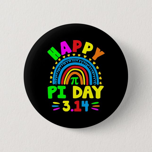 Pi Day 2025 Pi Day Rainbow  Button (Front)
