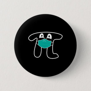 Pi Day 2025 Pi Wearing Mask Math Shirt For Teacher Button