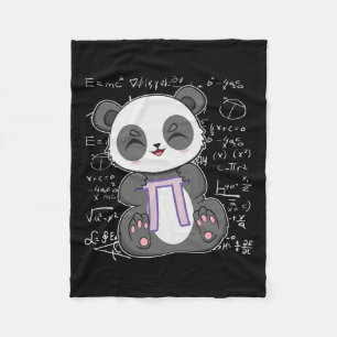 Pi Day 3.14159 Algebra Mathematic Anime Panda Bear Fleece Blanket