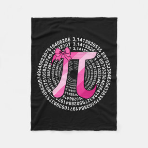 Pi Day 3.14159 Cute Pink Pi Pi Symbol Science And  Fleece Blanket