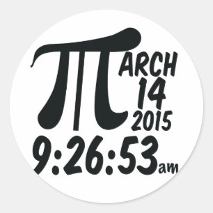 Pi Day 3/14/15 Classic Round Sticker