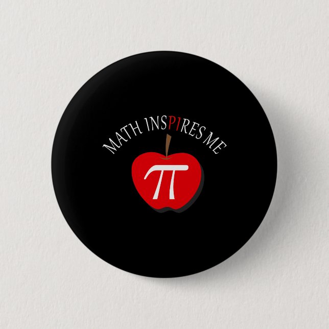 Pi Day 3.14 Funny Math Inspires Me  Button (Front)