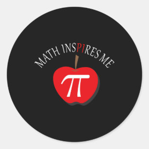 Pi Day 3.14 Funny Math Inspires Me Classic Round Sticker