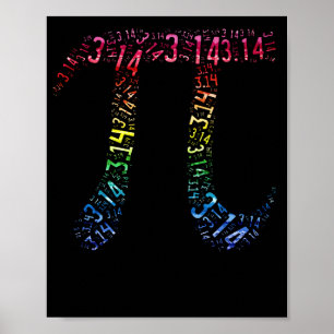 Pi Day 3.14 Math Geek Colorful Poster