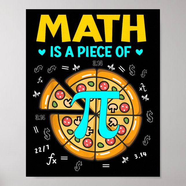 Pi Day 3.14 Math Is A Piece Of Pizza Bitcoin Start Poster (Front)