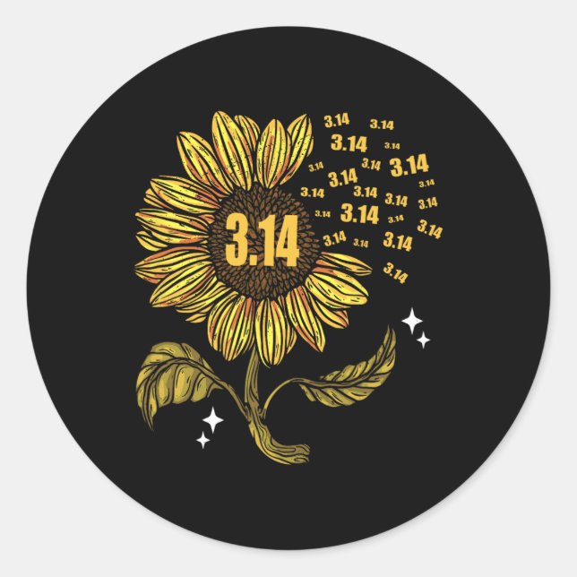 Pi Day 3.14 Number Symbol For Math Teacher  Classic Round Sticker (Front)