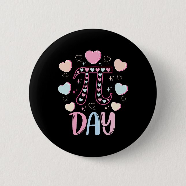 Pi Day 3.14 Pi Symbol Funny Pi Day Candy Heart Mat Button (Front)
