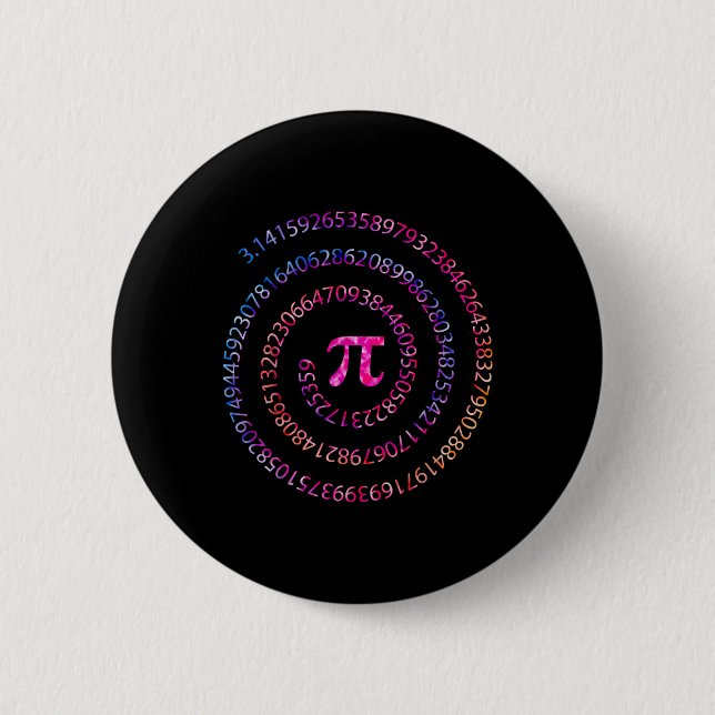 Pi Day 3.14 Spiral Pi Numbers Math Teacher Women K Button (Front)