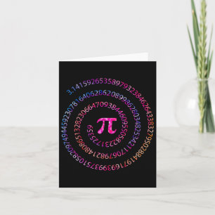 Pi Day 3.14 Spiral Pi Numbers Math Teacher Women K Card