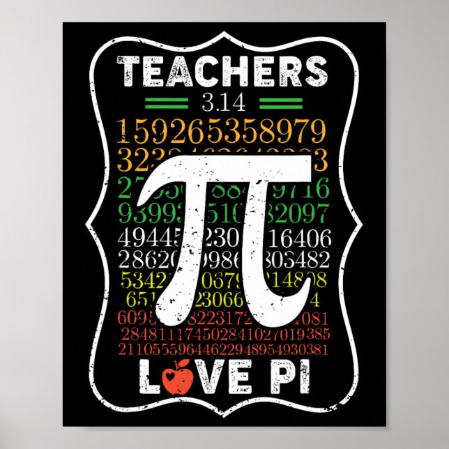 Pi Day 3.14 Teachers Love Pi Math Teachers Gift-  Poster (Front)