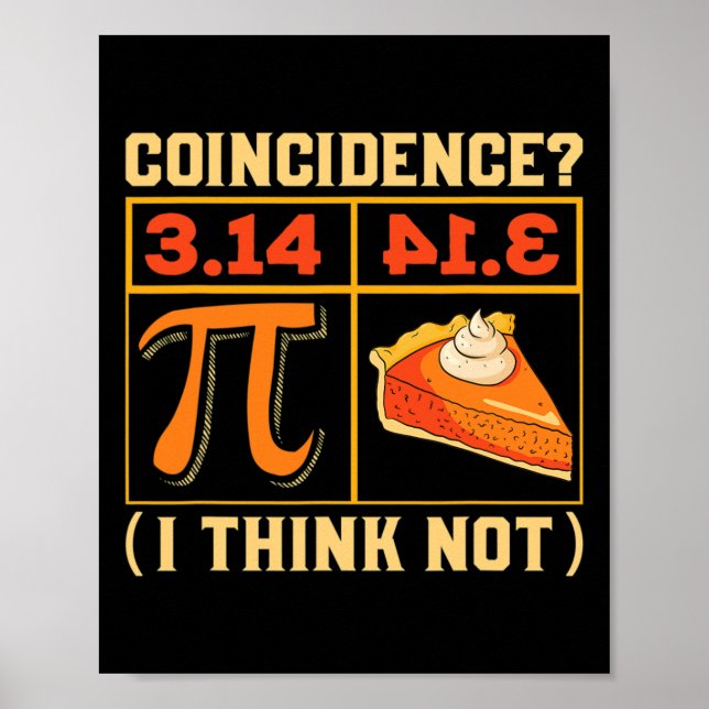 Pi Day 3.14 Vs Pie Coincidence I Think Not Funny  Poster (Front)