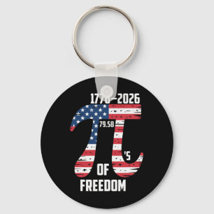 Pi Day American Flag Patriotic Math Nerd Geek 3.14 Keychain