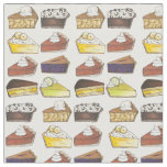 Pi Day Apple Banana Pumpkin Key Lime Pie Slice Fabric