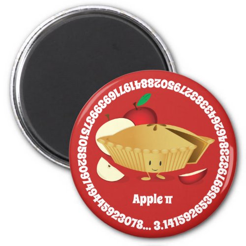 Pi Day Apple Pie Cartoon Character Numbers Magnet