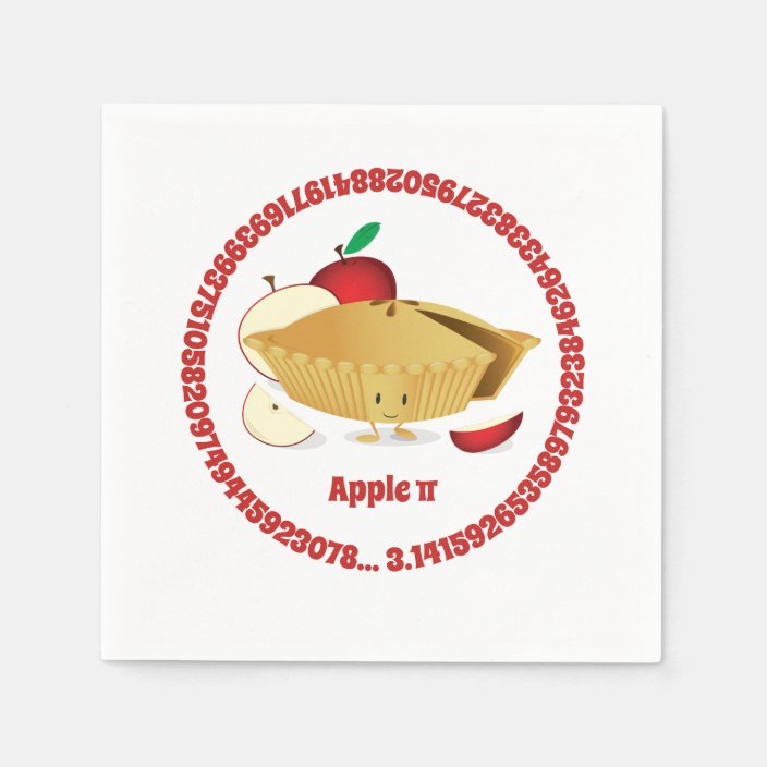 Pi Day Apple Pie Cartoon Character Numbers Napkins Zazzle Com