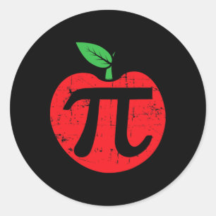 Pi Day Apple Pie Pun 3.14 Cute Math Lover Teacher Classic Round Sticker