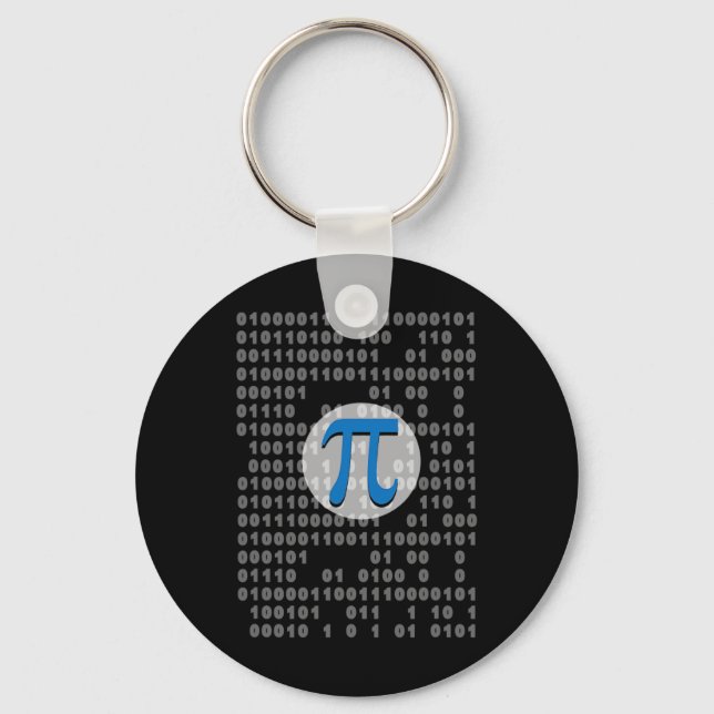 Pi Day Ascii Binary Code 3.14 Pi Symbol Math Nerd  Keychain (Front)