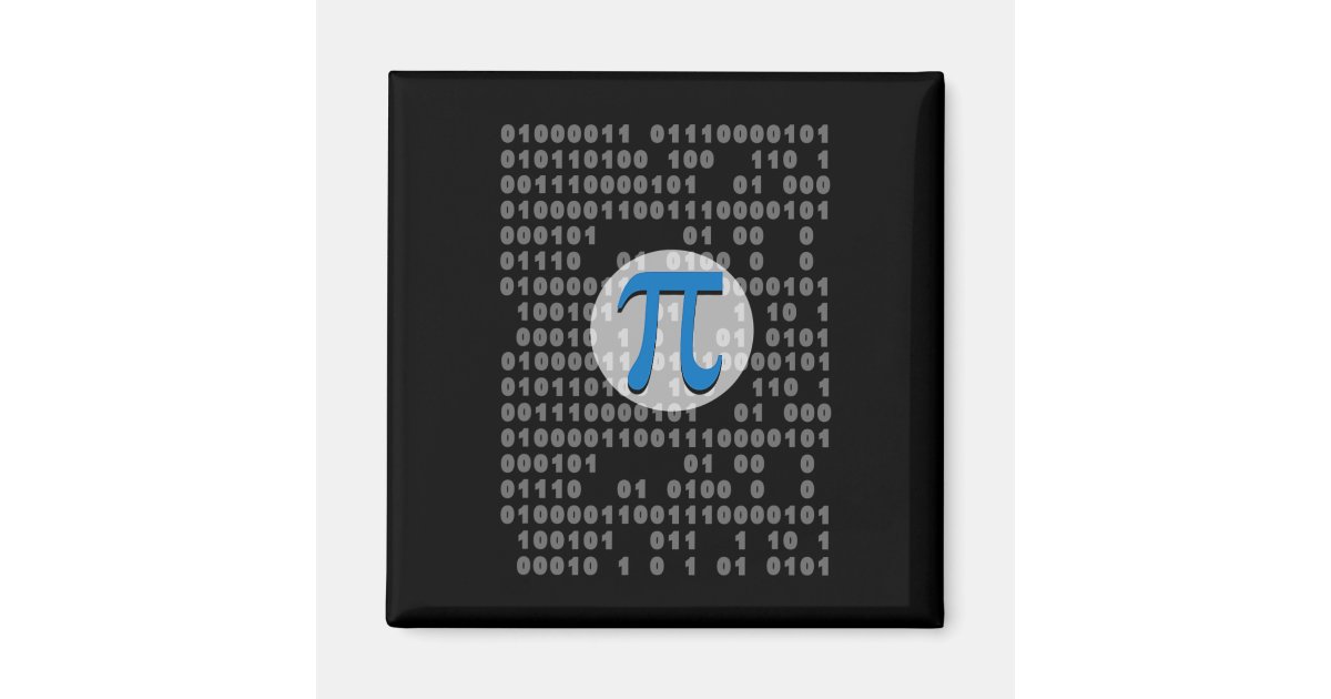 Pi Day Ascii Binary Code 3.14 Pi Symbol Math Nerd Magnet | Zazzle