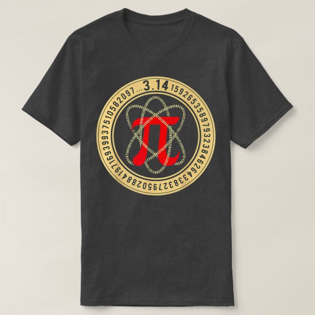Pi Day Atom Pi Math Geek Science Lovers Premium  T-Shirt (Design Front)