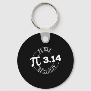 Pi Day Birthday 3 14 March 14 Math Nerd Geeky Gift Keychain