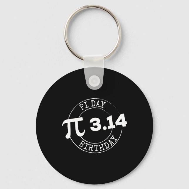 Pi Day Birthday 3 14 March 14 Math Nerd Geeky Gift Keychain (Front)