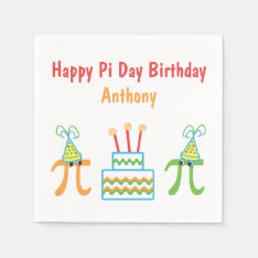 Pi Day Birthday Personalized Paper Napkins at Zazzle