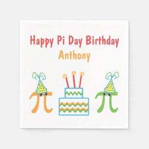 Pi Day Birthday Personalized Paper Napkins