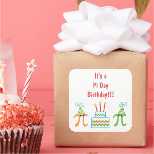 Pi Day Birthday Stickers