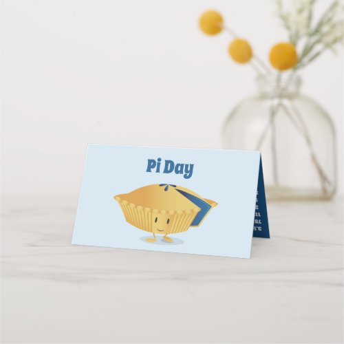 Pi Day Blueberry Pie Party Blue Math Holiday Place Card