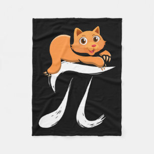Pi Day Cat Kitten March 14 Math Mathematics Fleece Blanket