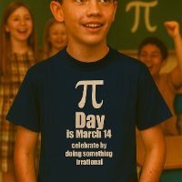 Pi Day celebration shirt, dark