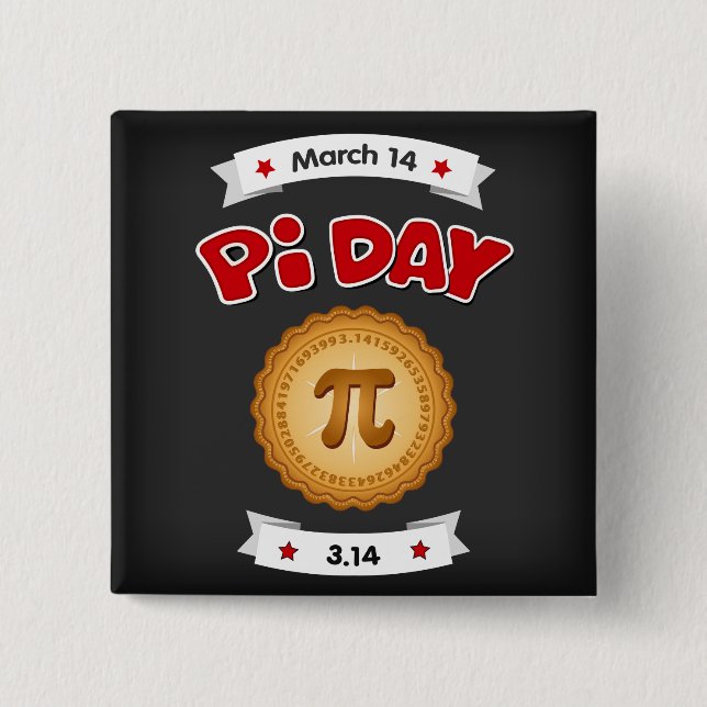Pi Day Chalkboard, March 14,  Button (Front)
