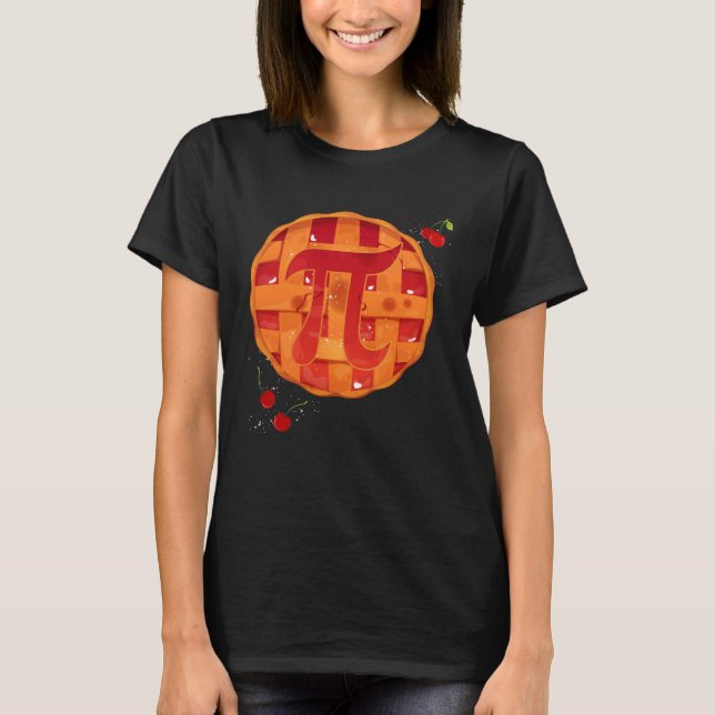 Pi Day Cherry Pie Math Teacher T-Shirt (Front)