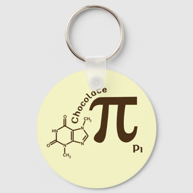 Pi Day Chocolate Pi Keychain (Front)